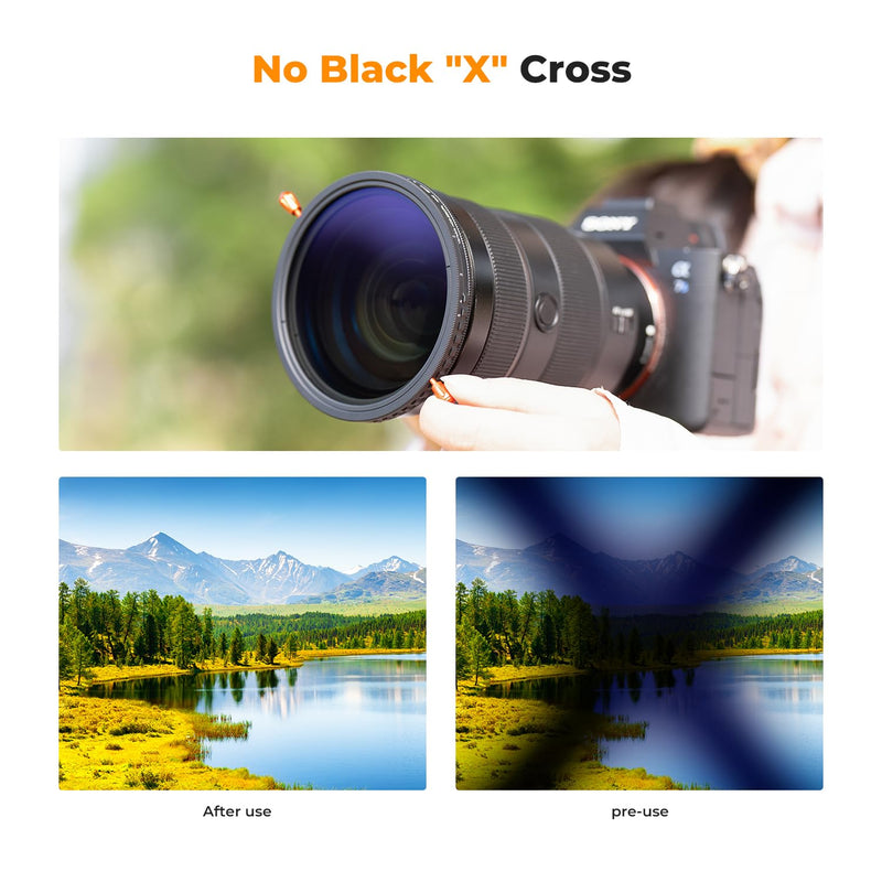 K&F Concept 72mm Variable ND2-32 (1-5 Stops) & Circular Polarizing Lens Filter in 1 Adjustable Neutral Density Polarizer Filter with 18 Multi-Layer Coatings for Camera Lens (K-Series)