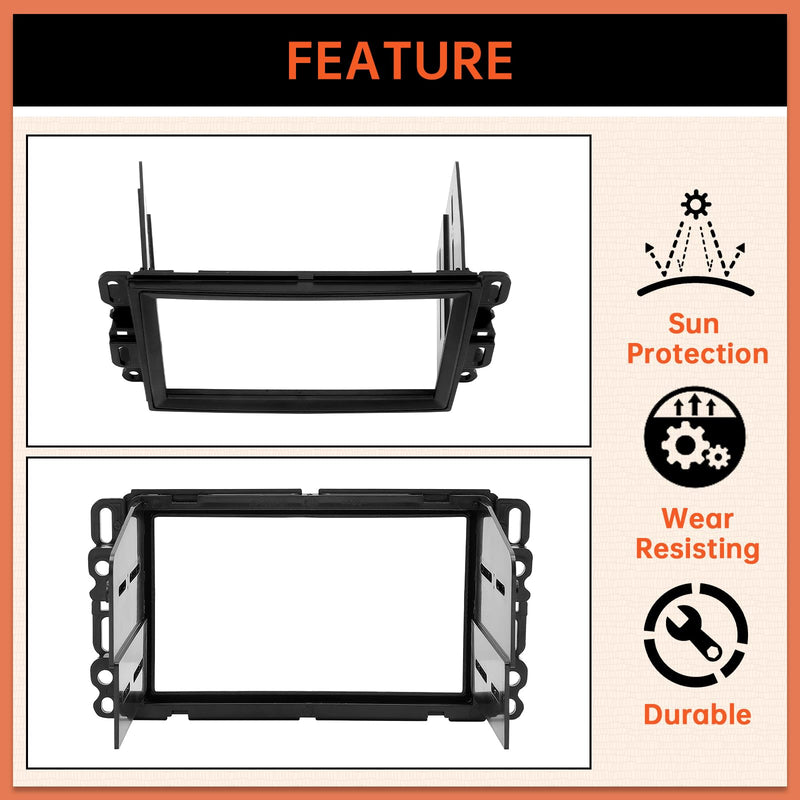 ECOTRIC Double Din Dash Installation Kit Compatible with 2006-2014 Buick Chevrolet GMC Pontiac Saturn Car Radio Stereo Dash Bezel Wire Harness Antenna Replacement for 95-3305