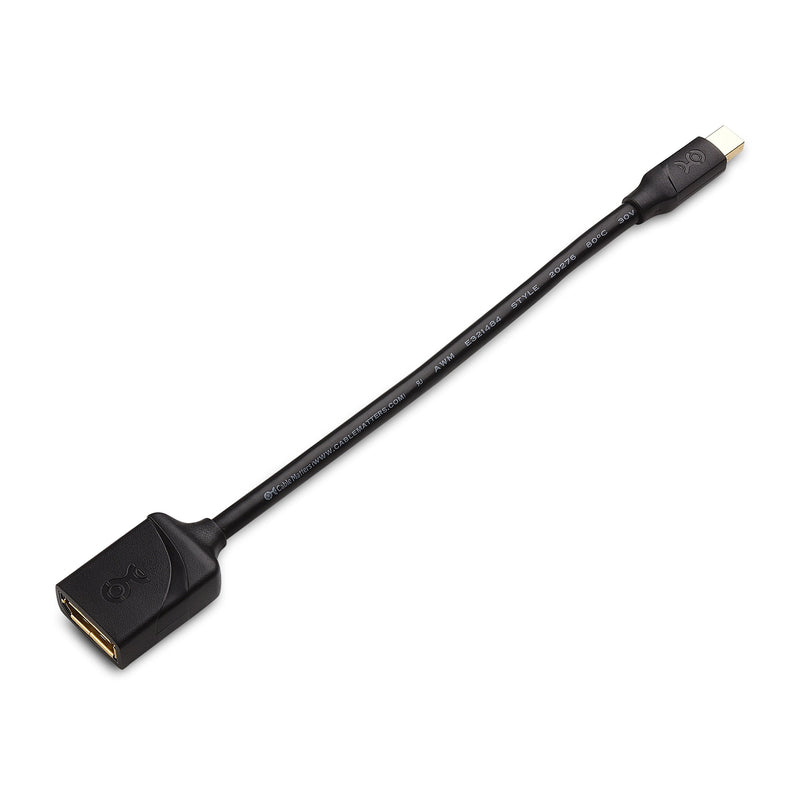 Cable Matters Mini DisplayPort to DisplayPort Adapter (Mini DP to DP) in Black - 4K Resolution Ready - Thunderbolt and Thunderbolt 2 Port Compatible