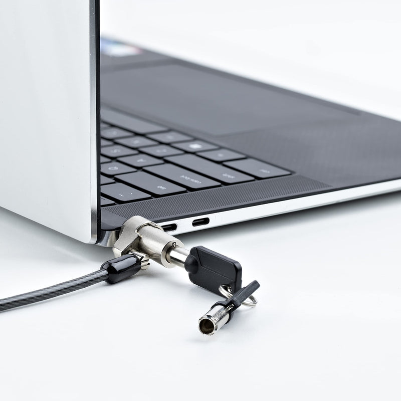 StarTech.com Laptop Cable Lock Compatible with Noble Wedge; 6.6ft (2m), Anti-Theft Keyed Lock, Security Cable for Dell XPS/Latitude/2-in-1 Notebooks, Steel Cable Lock for Laptop, TAA Nobel Wedge Unique Keyed