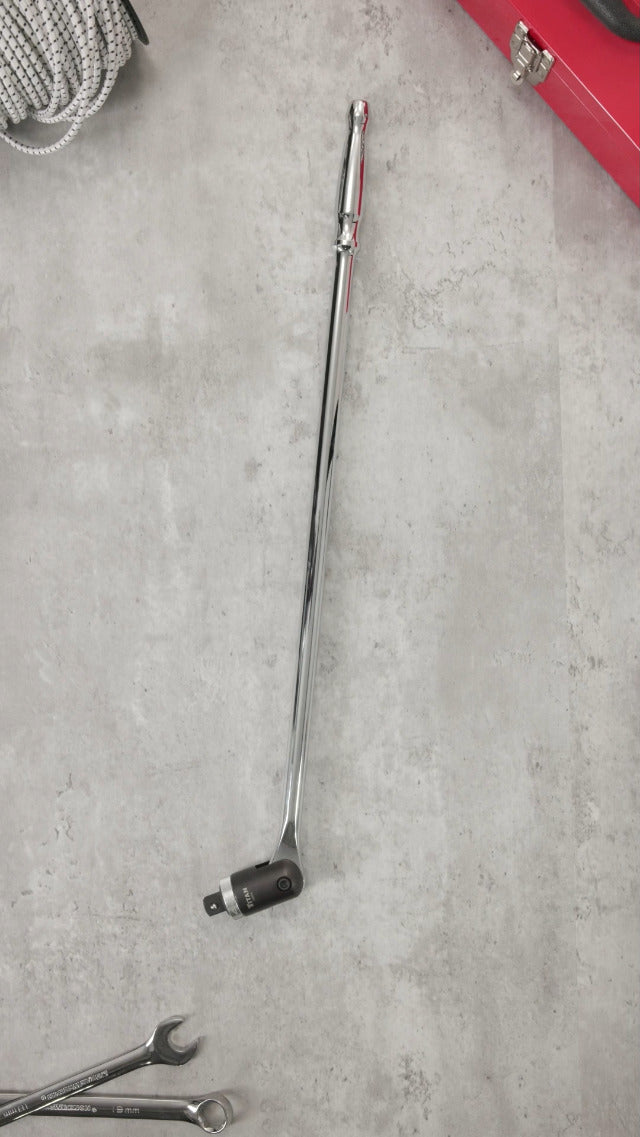 Titan 12024 1/2-Inch Drive x 24-Inch Heavy-Duty Ratcheting Breaker Bar with 180-Degree Swivel Head