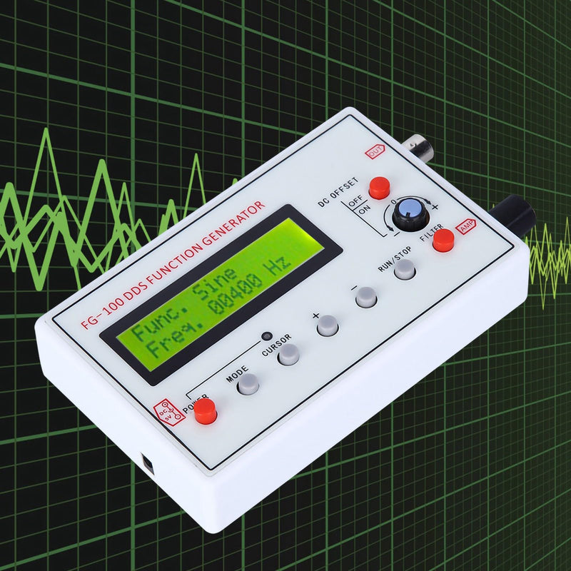 Signal Generator DC3.5-10V Function Generator FG-100 DDS Function Generator USB Waveform Function Frequency Generator 1 Hz 500 K Function Generator Signal Generator DDSHz Sine Generator
