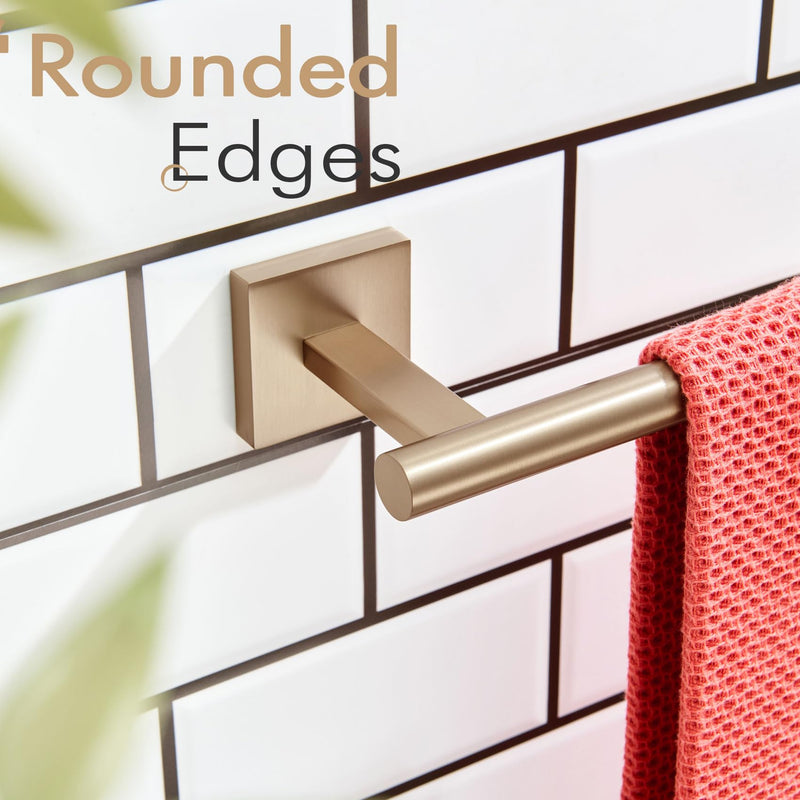 KOKOSIRI Bathroom Towel Bar Hand Towel Holders Wall Mount Toilet Kitchen Cabinet Paper Holder Stainless Steel Bath Hardware Champagne Bronze, B3008CPG 1 Pack