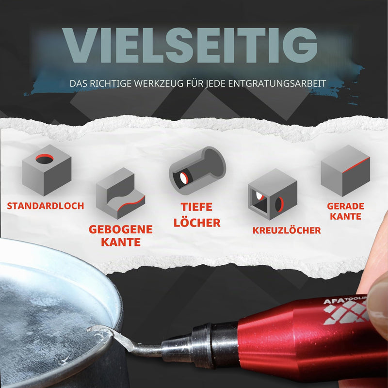 AFA Tooling - Deburring Tool with 10 Extra High Speed Steel Blades - Deburring Metal, Plastic, Resin, PVC Pipes, Copper, and 3D Printed Edges - As a Copper Pipe Deburrer, for Plumbing and 3D Printing 11 Blades (BS1010)