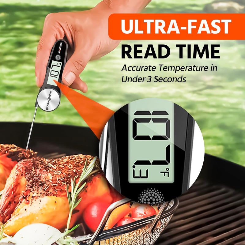 Maverick Digital Meat Thermometer Instant Read, No Battery Needed, Ultra Fast & Accurate Grill Thermal Pen with Probe, Wide Temp Range for Cooking, BBQ, Kitchen Tool for Chefs