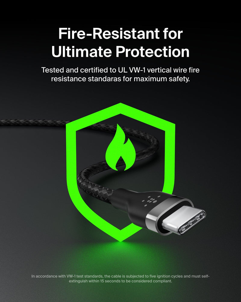 Belkin BoostCharge Pro Flex Braided USB-C to USB-C Charger Cable (6.6ft/2M), USB-IF Certified Fast Charging Cable for iPhone 16 Series, MacBook, Galaxy S25, Nintendo Switch 2 & More - Black (2-Pack) 6.6 ft - 2 pack