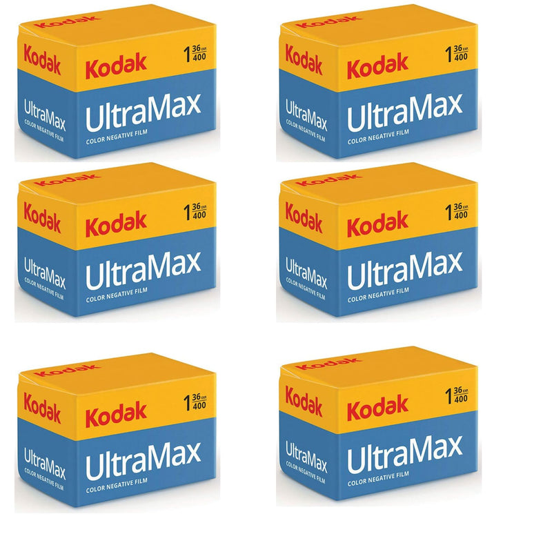 Kodak Ultramax 400 35mm Film 6 Pack 36exp for 35mm Film Camera Kodak 35mm Film Roll Bundle - Kodak Film- Balveli Microfiber Cloth - 35 mm Film Roll- Camera Film- 35mm Film Kodak- Kodak Film 35mm