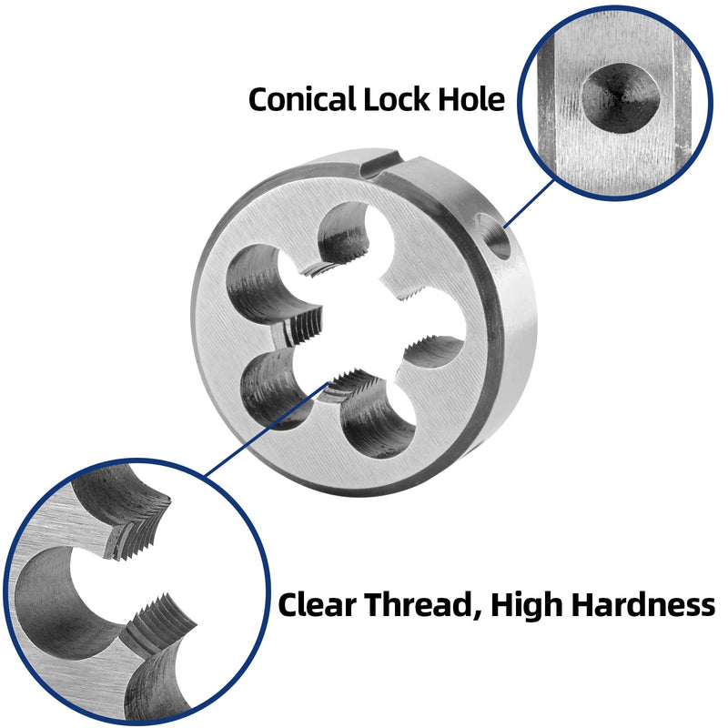 Burkit 3/4"-16 UNF Tap and Die Set Left Hand, 3/4 x 16 UNF Machine Thread Tap and Round Die 3/4"-16 Left Hand