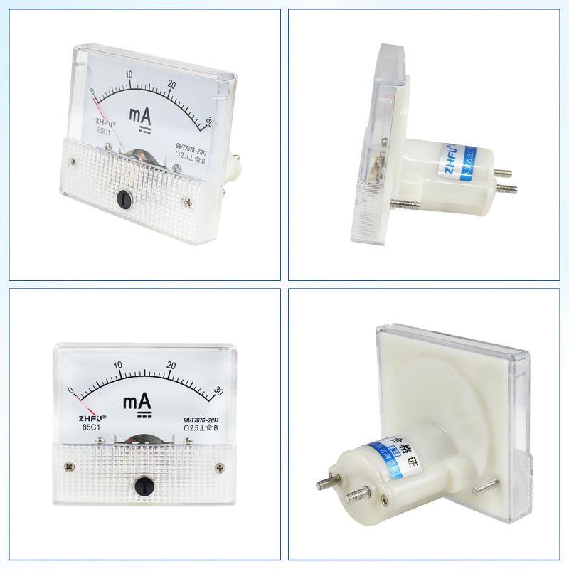 XUNKUNER Analog Current Panel Meter DC 0-30mA 85C1 Pointer Amp Ammeter 2.5 Accuracy for Auto Circuit Measurement Ampere Tester Gauge 30mA