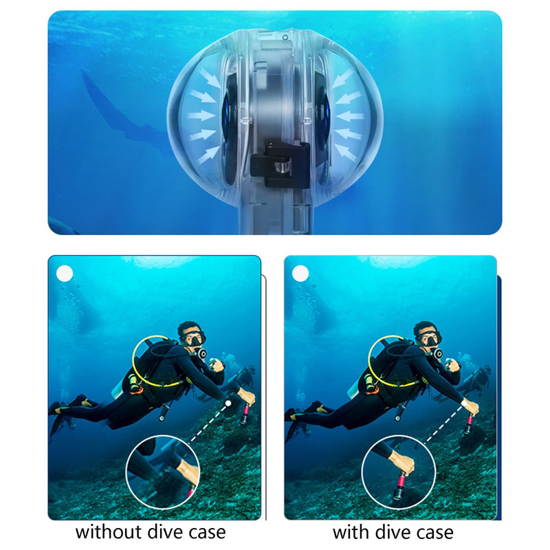 Invisible Dive Case Compatible for Insta360 X4 Dive Housing Case 50m 164ft Waterproof Case Cover Underwater Protective Shell with Bracket Accessories for Insta360 X4 Action Camera