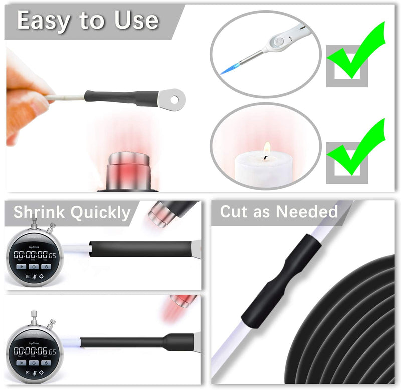 Pointool Wire Heat Shrink Tubing 12.7mm Heat Shrink Tubing Wire Shrink Film Electric Waterproof Automotive Marine Ship Glue Lined for Wires, Length 10Ft 3 Meters Size5: 12.7mm