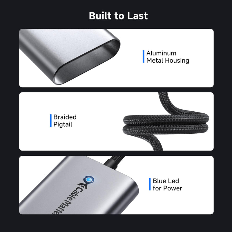 Cable Matters USB C to Ethernet Adapter with 140W Charging, Gigabit Ethernet to USB C Adapter, Compatible with MacBook Pro, Dell XPS, Surface, Up to 480Mbps for Chromecast with Google TV -2020 & Later