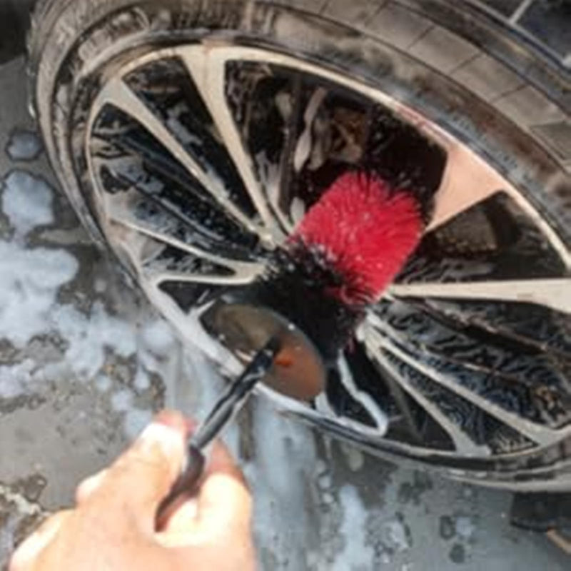 Wheel Rim Brush, Soft Bristle Long Master Car Wheel Brush Rim Tire Detailing Brush Car Washing Brush for Wheels Rims Exhaust Tips Vehicle Engine Motorcycles,No Scratches (Wheel)