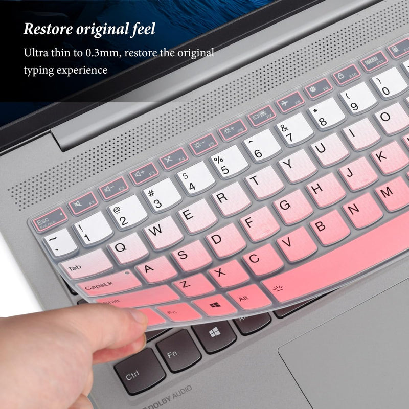 Keyboard Cover for Lenovo IdeaPad 1 1i 15ijl7 15alc7 15iau7/ideaPad 5/Yoga 7i 15.6", Lenovo Yoga 7i/IdeaPad Flex 5 5i/ IdeaPad Slim 5 16" Skin,Lenovo ThinkBook/V15 G4 G3 G2 Protector-Gradual Pink Gradual Pink