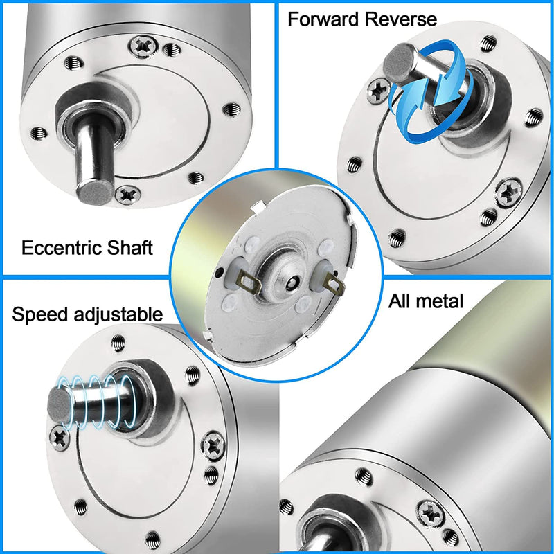 ICQUANZX DC Gear Motor 12V 200R High Torque Electric Micro Speed Reduction Gear Motor with Center Output Shaft Diameter Gearbox