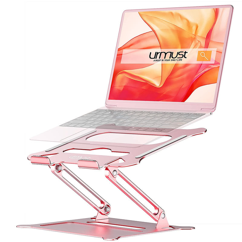 Urmust Adjustable Laptop Stand Rose Gold + Detachable Laptop Riser Rose Gold