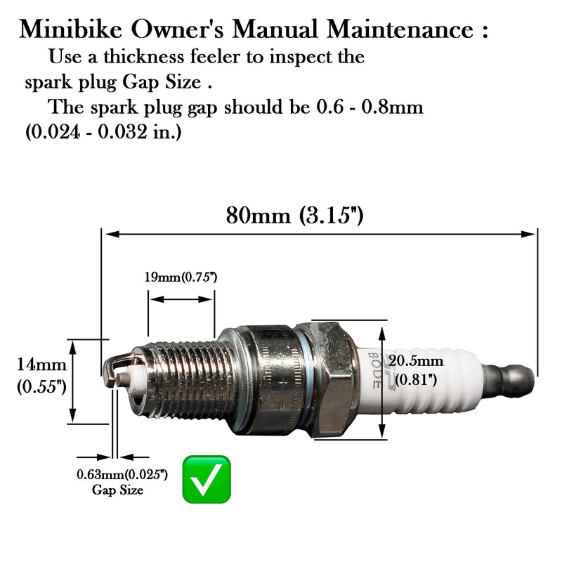 Racing Spark Plug For Coleman CT200U BT200X, Predator 212cc, Baja MB165 MB200 Doodlebug Mini Bike, Honda 4HP-13HP Engine GX160 GX200, Mini Bikes,Go karts, F7TC F7RTC (Pack of 2)