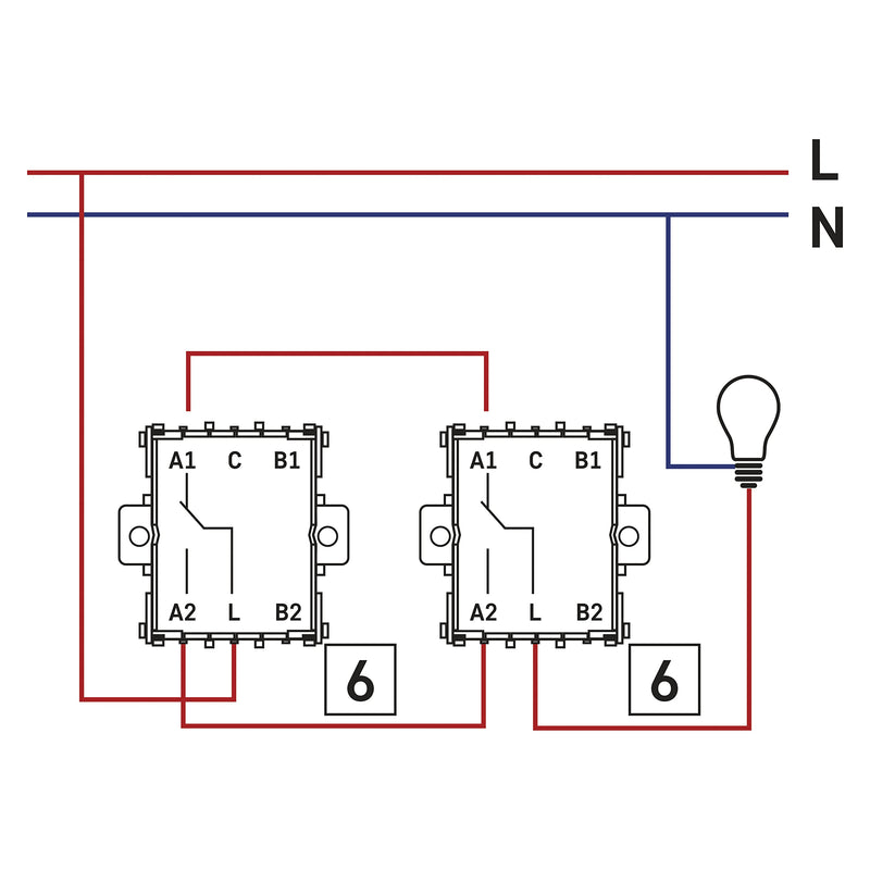 EMOS Toggle Switch in White (Gloss), Light Switch with One Rocker 250 V ~ / 10 AX, Plastic, without Flush-Mounted Box, Protection Class IP20 for Indoor Use, 8 x 8 x 5 cm