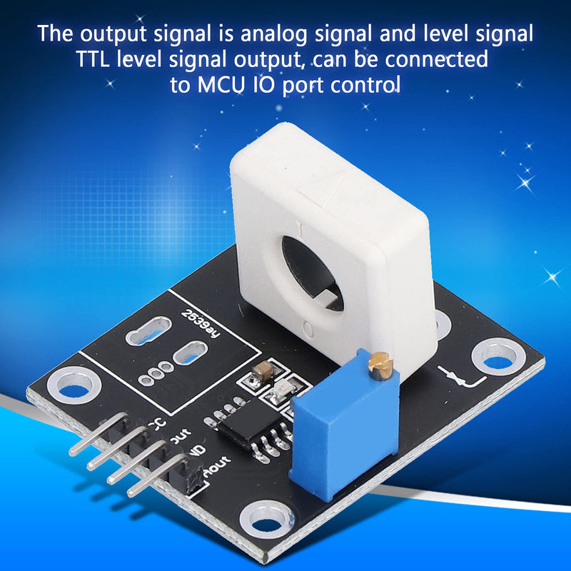 Hall Current Sensor, 35a WCS1800 DC 5V Short Circuit Protection Modules Adjustable Short Circuit Overcurrent Protection Detector for Smart Car Motor Overcurrent Detection Wcs1800-black
