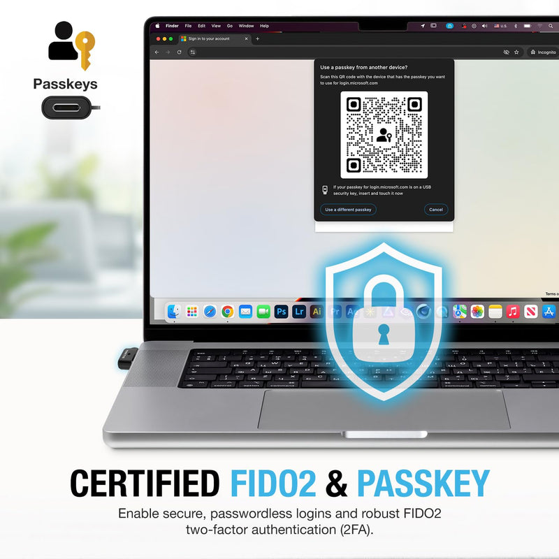 Thetis Nano-C FIDO2 Security Key Hardware Passkey Device with USB Type C, TOTP/HOTP, FIDO2.0 Two Factor Authentication 2FA MFA, Works with Windows/mac/iOS/Android/Linux/Gmail/Facebook/GitHub/Coinbase
