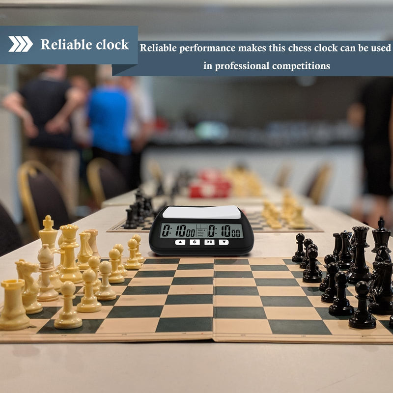 Digital Chess Clock Timer,QINFIEY Chess Timer for Board Games,Professional with Bonus Delay Count Down Up Function,Batteries Included