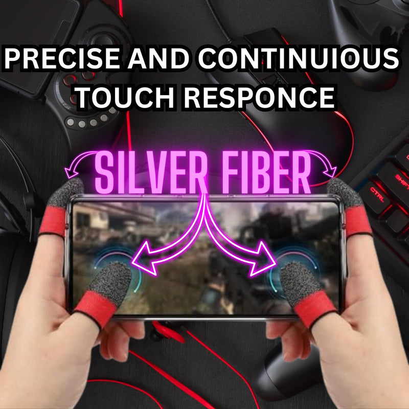 (16 Pack) Durable, Responsive, Gaming Finger & Thumb Sleeves, CODM & Mobile Gaming & Controllers, Pro Covers, Silver Fiber Offers Excellent Conductivity, Superior Senativitity. BLK & WHT