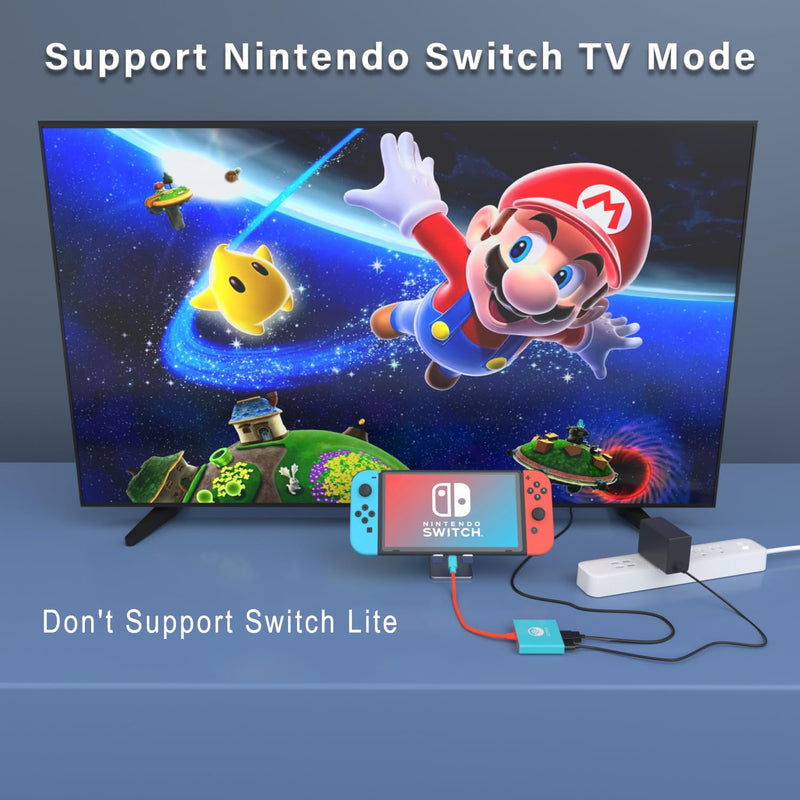Switch Dock Station for Nintendo Switch TV Adapter, Portable Switch TV Docking Station for Nintendo Switch/OLED/Steam Deck with 4K/60Hz, Replacement TV Dock Adapter for Nintendo Switch
