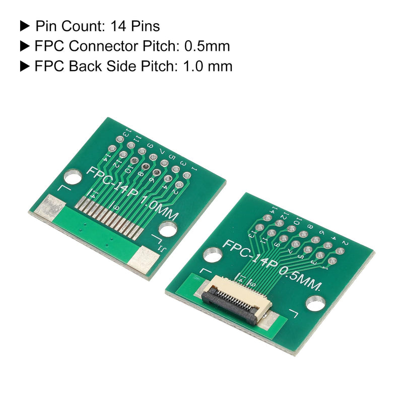 QUARKZMAN FPC FFC PCB Board 14P 0.5 mm on Base Side Back 1.0 mm to DIP 2.54 mm for LCD 3D Printer Camera DVD TV Laptop Pack of 4 14 pin