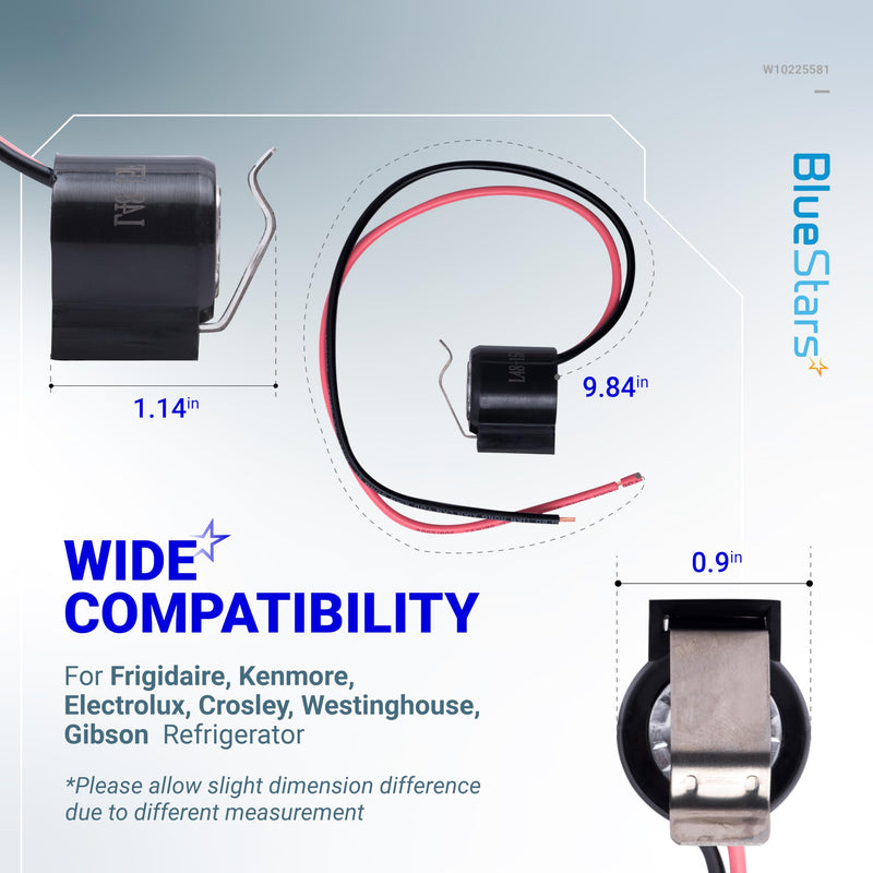 BlueStars W10225581 Refrigerator Bimetal Defrost Thermostat - Compatible with Whirlpool Kenmore - Replaces WPW10225581 PS11750673 AP6017375 2188824 2321799 W10260437 - PACK OF 4