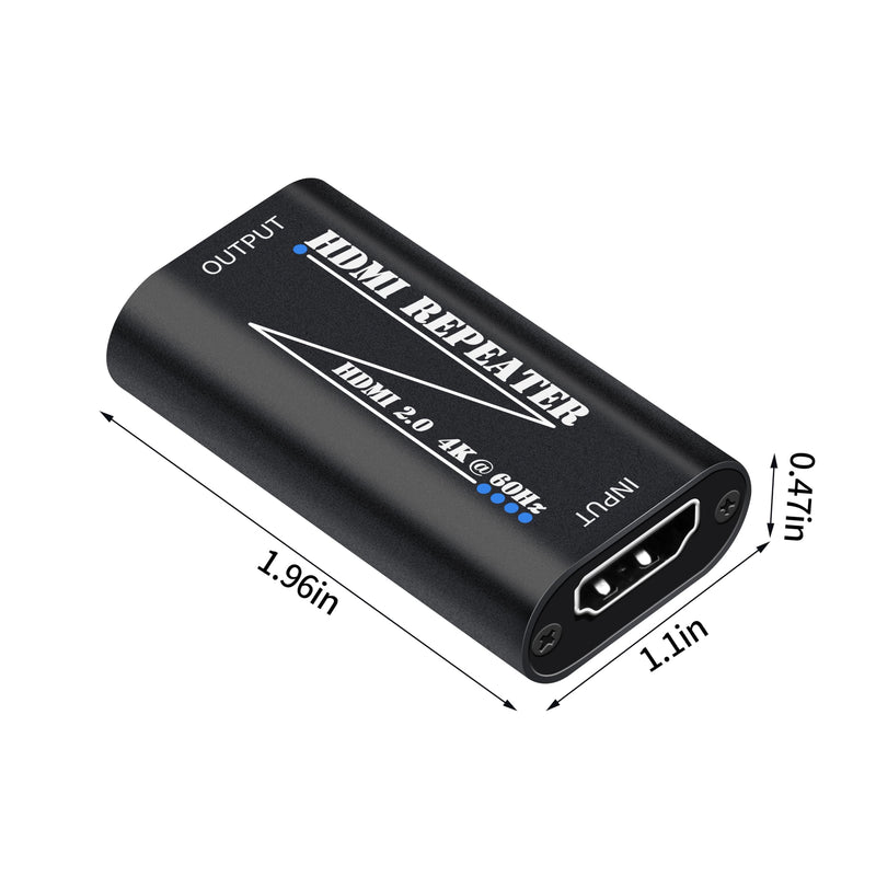 HDMI 2.0 Repeater 4K 60Hz hdmi Signal Booster Amplifier Extender No Power Required for TV/Laptop/PS4/DVD Plug and Play