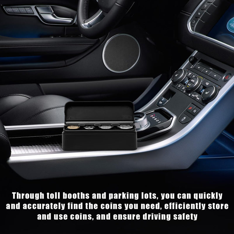 Coin Holder for Car, Portable Mini Change Storage Box Compatible with Coins of Different Sizes, Universal Auto Coin Organizer Money Dispenser, Car Accessories for Truck 1 PCS