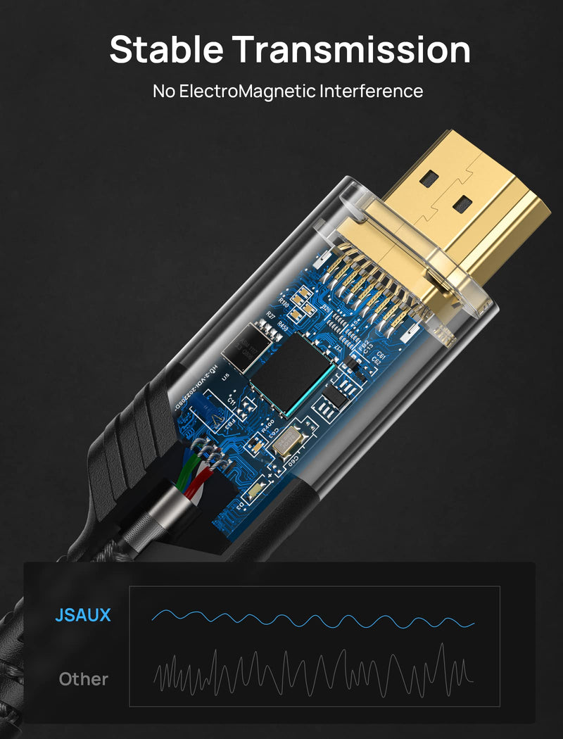 JSAUX 8K HDMI cable 3 meters, 2.1 cable high-speed Ethernet 48Gbps 8K@60Hz, 4K@120Hz, UHD HDR 10+, eARC, Dolby Vision, 3D, VRR, compatible with PS4 Pro, PS5, 8K gaming, TV, Blu-ray player , projector 3M red