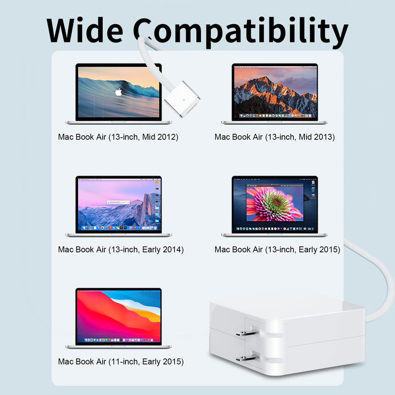 Mac Book air Charger,Replacement for Mac Air AC 45W Power T-tip Shape Connector, for Mac Book Air 11-inch and 13-inch(Between 2012-2017) 45W MacBook Pro Charger T-Tip
