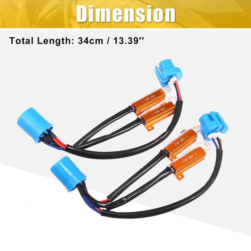 X AUTOHAUX 2pcs 9004/9007 LED Car Headlight Canbus Decoder Error Free Warning Resistors Decoder Replacement Anti Flicker Resistor