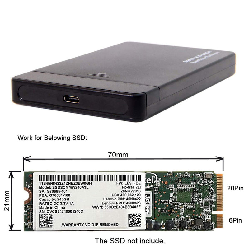 cablecc USB-C Type-C to 20+6Pin Thinkpad X1 Carbon SATA SSD Hard Disk Case Enclosure