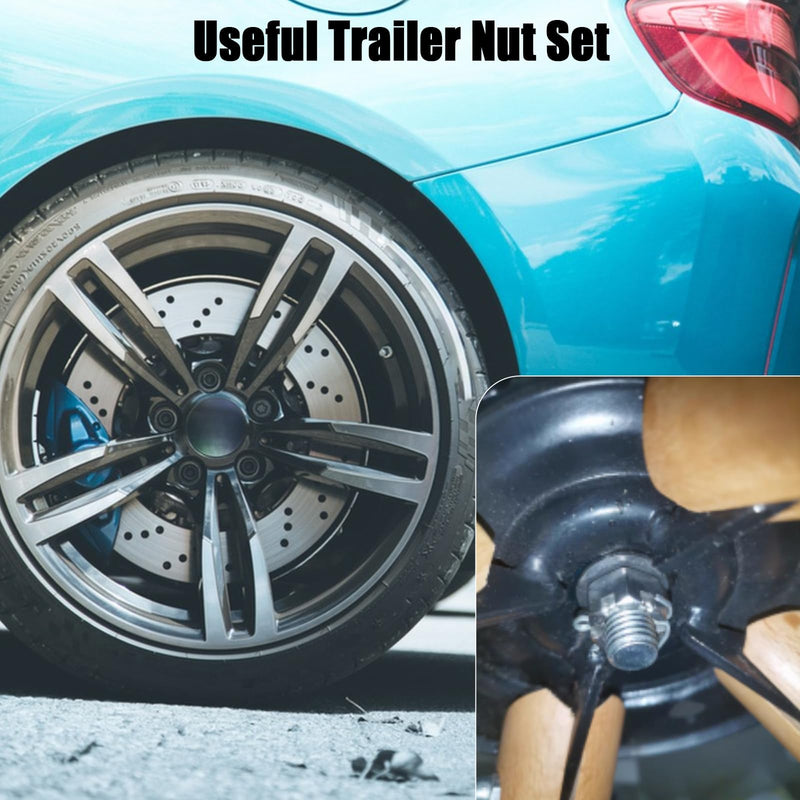 2 Set Trailer Axle Nut Kit Castle Nut Kit- 1” Washer & Cotter Pins Compatible with 1” Shaft Spindle Nut Kit for Trailer, RV and Boats