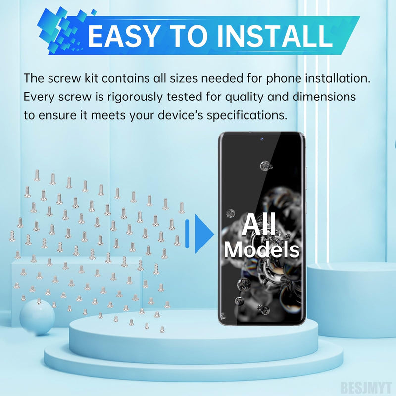 for Samsung Galaxy Mobile Phone Full Complete White Screws Replacement Kit for All Models A13 S24 Note Plus Ultra Internal Screw Fix Inner Parts