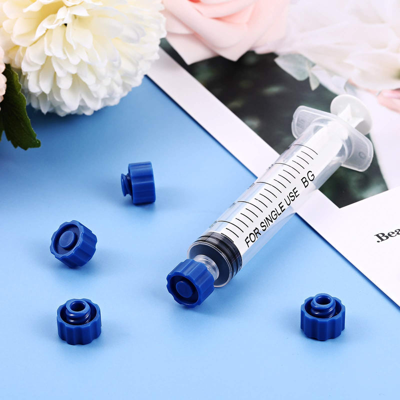 Tenare 500 Pieces Syringe Tip Caps No Needle Luer Connector Cap for Feeding Tubes Lab Supplies, Blue