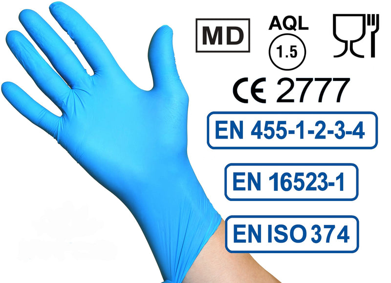 1000 Nitrile Gloves Powder Free Latex Free Hypoallergenic Food Gloves Medical Disposable Gloves (Size M) Size M
