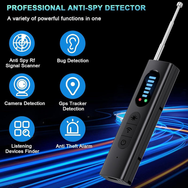 NuBits Hidden Camera Detectors,Spy Camera Finder,Portable Hidden Bug and Camera Detector,5 Levels Sensitivity 6 Modes,Wireless Rechargeable for Home,Car,Office,Hotel,Travel, 1 Pack