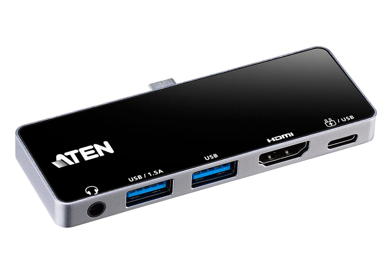 ATEN 5-in-1 USB-C Travel Dock w/Audio Port, 92W PD, 3840 x 2160 60Hz 30Hz, USB 3.2 Thunderbolt 3, HDMI, 3.5mm Mic, Headphone for Windows, Mac, iPad, Android Mobile, Laptop, Desktop UH3238