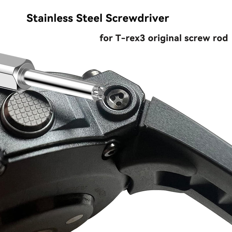 Tool Fit for Amazfit T-Rex 3 A2322 Watch 48mm Screw Rod, Metal Link Bar Replacement Screws with Screwdrivers Removal Kit for T-Rex3 Accessory (Black) Black