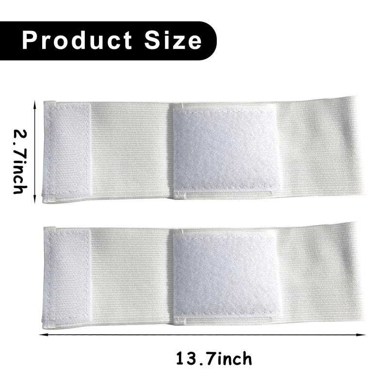 18 Pieces White Armbands Funeral Mourning Band,Kabcifea Full White Soccer Football Captains Armband,Elastic Adjustable Funeral Bands for Multipurpose Use,DIY,Sport Team Badges