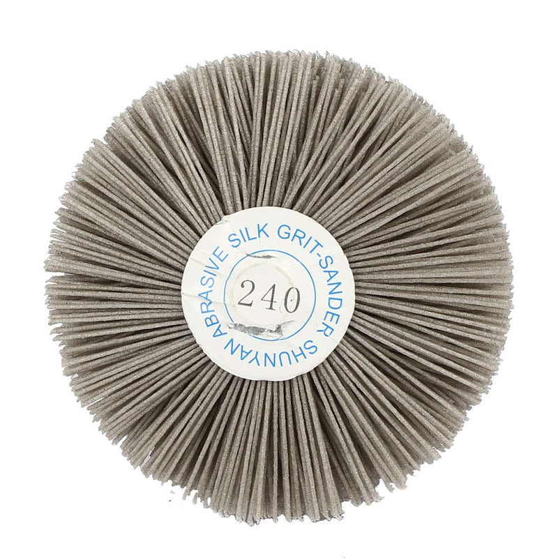 sourcing map 6mm Shank 82mm Dia Head 240 Grit Abrasive Nylon Wheel Brush Grinding Tool DE de