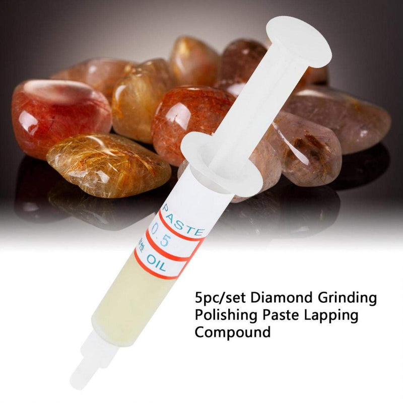 Diamond Grinding Polishing Paste 5pcs/Set W0.5-W40 (320~10000) Grit Jade Watch Lighter Jewelry Metal