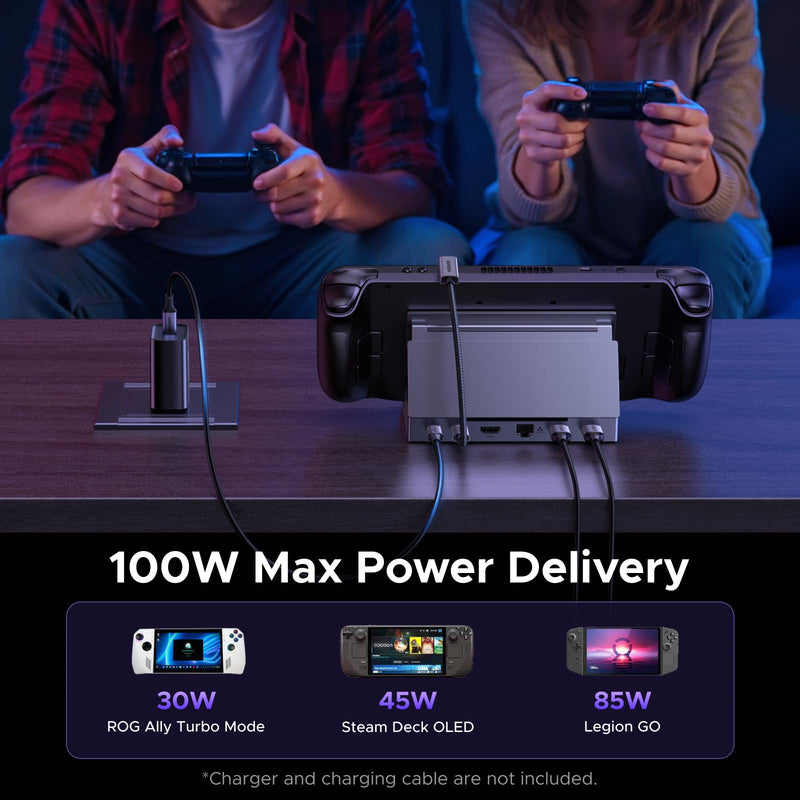 UGREEN Steam Deck Dock 6-in-1 4K@120Hz HDMI 2.1, 100W PD, USB-A & USB C 3.0, Gigabit Ethernet, Dock for Steam Deck, ROG Ally, Region Go, MacBook