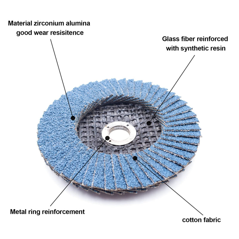 Flap discs, pack of 6 sanding discs, diameter 75 mm, grain size 60/80/120, suitable for cordless angle grinders, grinding disc, lamellar discs, steel fan sanding disc for angle grinder polishing machine