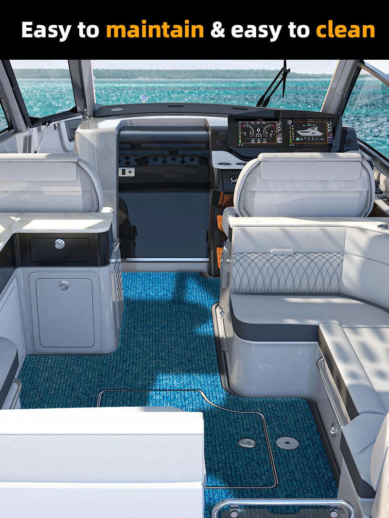 FOCEAN Boat Flooring EVA Foam Boat Decking Marine Flooring Camo Self-Adhesive Marine Mats for Jon Boats Bass Boat Kayak RV 94.5"x15.7", Blue Camo 94.5" x 15.7"