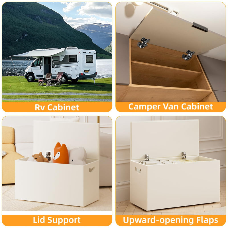 Chibery 4 Pack 90° RV Cabinet Hinges, Heavy Duty Surface Mount Soft Close Accessories, Face Frame & Frameless, Self Closing, No Pre-Drilled Cup Hole for Cabinets, Camper Van, Trailer, Vehicle-Mounted Face Frame & Frameless Cabinets