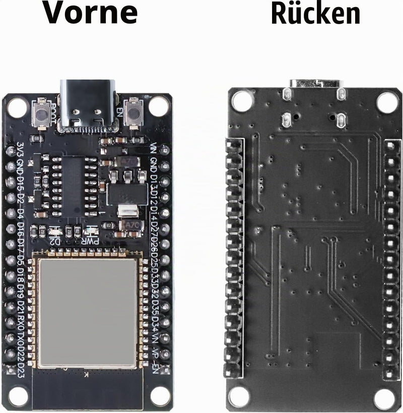 Binghe Pack of 2 ESP with CH340 Development Board, ESP 30 Pins ESP-32-32D Module 2.4GHz WiFi + Bluetooth 2-in-1 Low Power Consumption Type-C Connector Compatible with Arduino